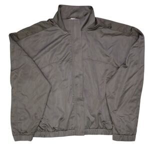 Victoria's Secret Windbreaker Crop Jacket Women XL Green VSX Lux Glossy Full Zip